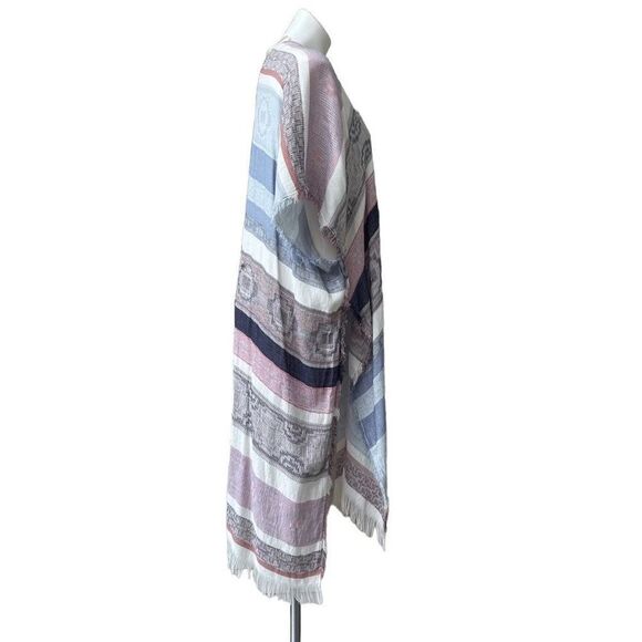 Caslon Womens Kimono Cardigan Open Front Tasseled Short Sleeve Boho One Size - Picture 5 of 16